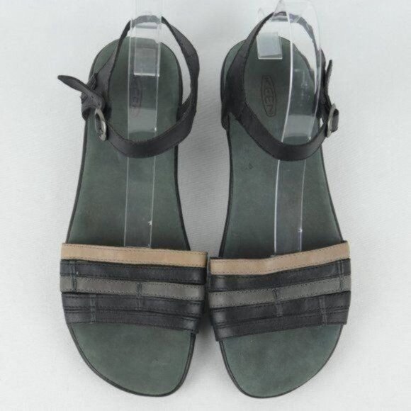 Keen Emerald City Women' Size 11 Black Leather Quarter Strap Flat Sandals - Picture 5 of 10